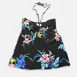 Yumi Kim black floral babydoll halter neck top